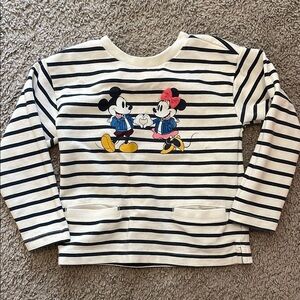 Gap + Disney girls Striped Mickey & Minnie Top - Black & White- size 5years